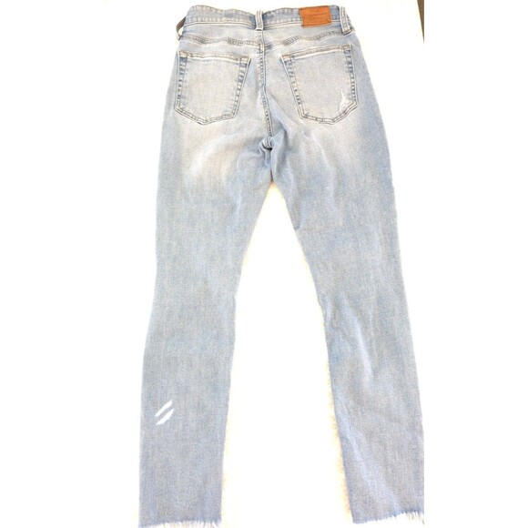 Lucky Brand 4/27 High Rise Skinny Jeans Light Wash Distressed Raw Hem Stretch - Picture 2 of 6